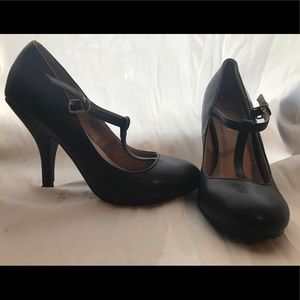 T strap high heels